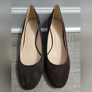 Nine West Ispy Wedge Pump - Brown Suede - Size 10